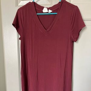 Maroon shift dress